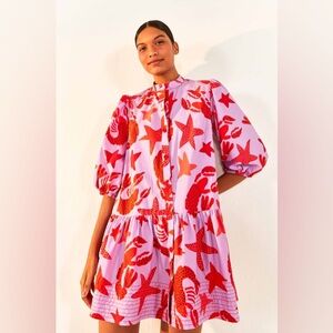 Farm Rio Lobster Sky Mini Dress